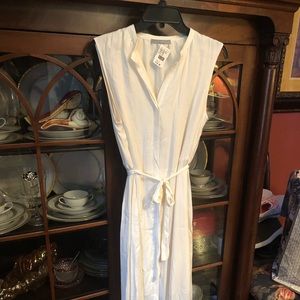 Gorgeous TART Adya Silk Dress; Sleeveless, Button-up Creamy White Size M, NWT